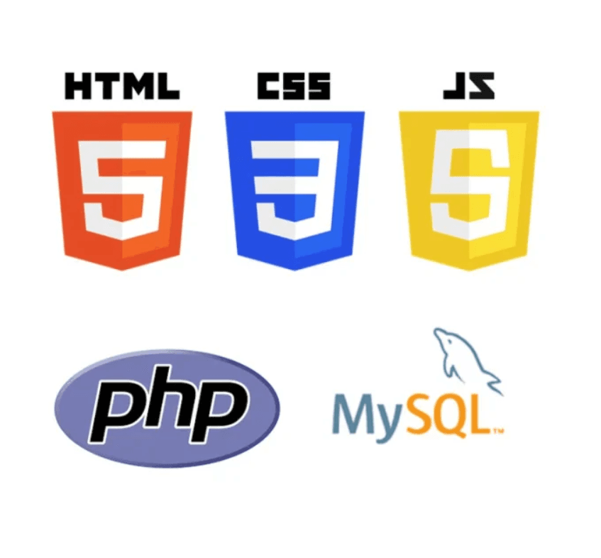 HTML, JS, CSS, PHP, and SQL